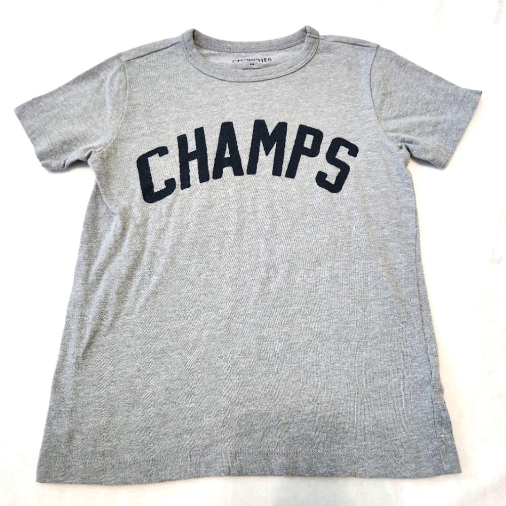 Crewcuts Champs Boys Gray Short Sleeve Tee